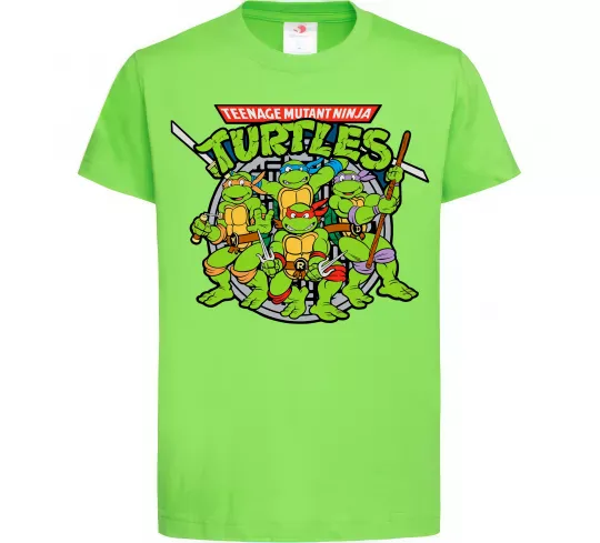Дитяча футболка Teenage mutant ninja turtles Лаймовий фото