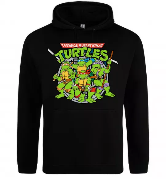 Чоловіча толстовка (худі) Teenage mutant ninja turtles Чорний фото
