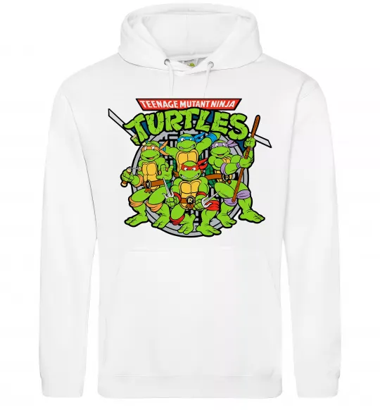 Чоловіча толстовка (худі) Teenage mutant ninja turtles Білий фото