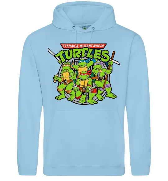Чоловіча толстовка (худі) Teenage mutant ninja turtles Блакитний фото