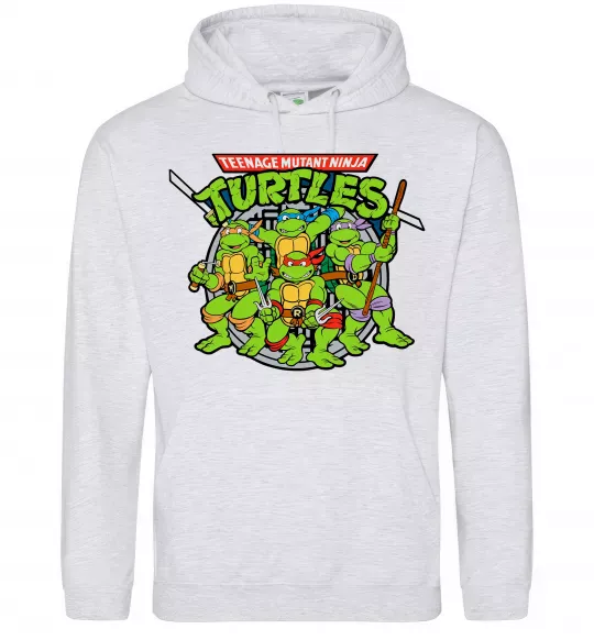 Жіноча толстовка (худі) Teenage mutant ninja turtles Сірий меланж фото