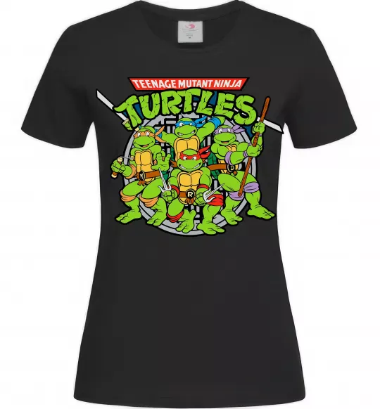Жіноча футболка Teenage mutant ninja turtles Чорний фото