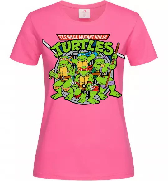 Жіноча футболка Teenage mutant ninja turtles Яскраво-рожевий фото