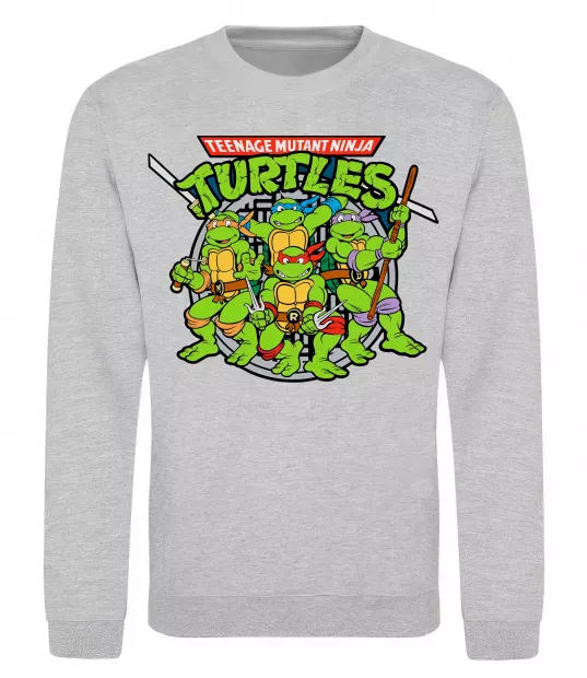 Світшот Teenage mutant ninja turtles Сірий меланж фото