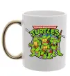 Чашка з кольоровою ручкою Teenage mutant ninja turtles Золото фото