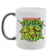 Чашка з кольоровою ручкою Teenage mutant ninja turtles Срібло фото