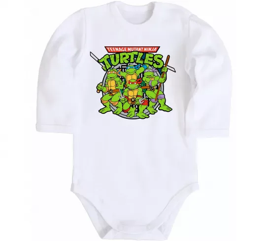 Дитячий бодік Teenage mutant ninja turtles Білий фото