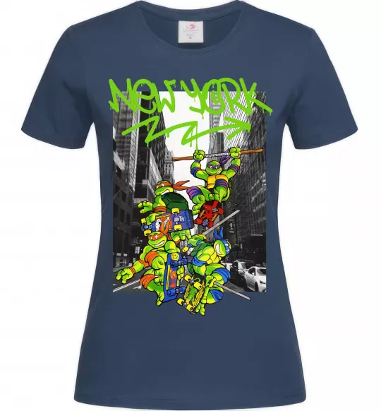 Жіноча футболка New York TMNT Темно-синій фото