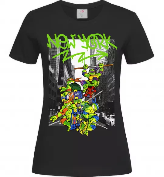 Жіноча футболка New York TMNT Чорний фото