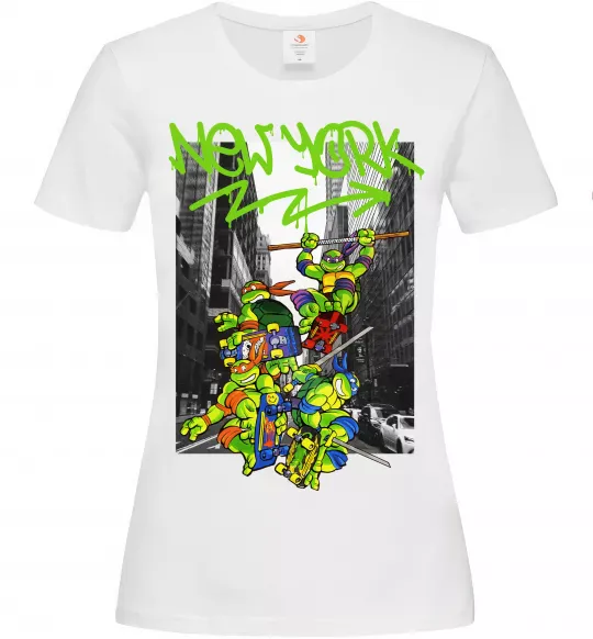 Жіноча футболка New York TMNT Білий фото