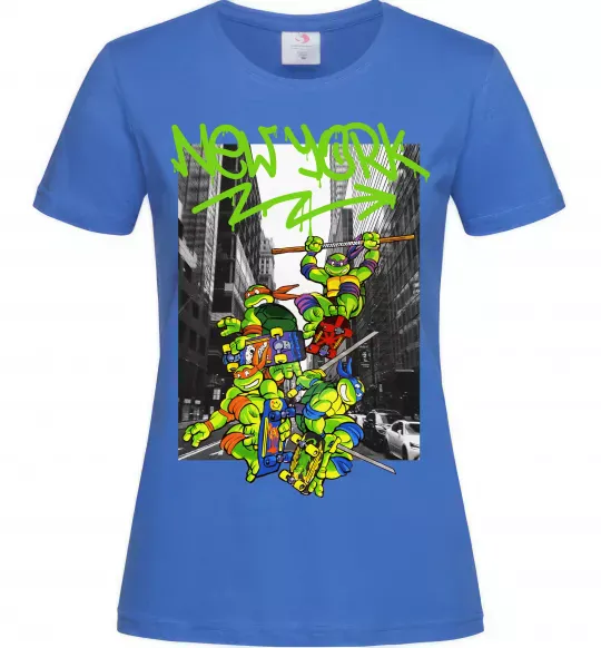 Жіноча футболка New York TMNT Яскраво-синій фото