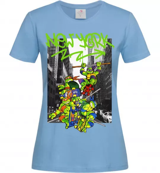 Жіноча футболка New York TMNT Блакитний фото