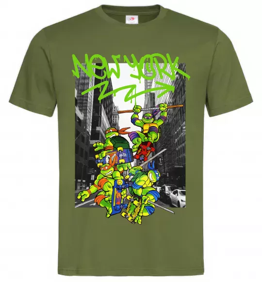 Чоловіча футболка New York TMNT Оливковий фото