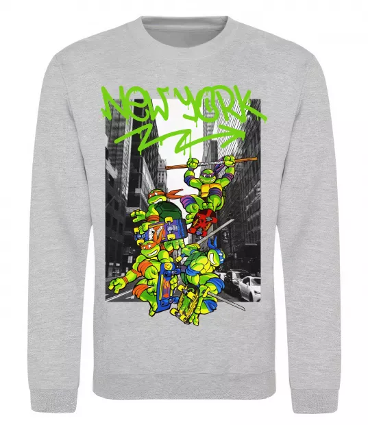Світшот New York TMNT Сірий меланж фото