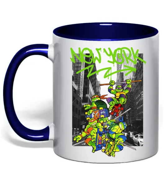 Чашка з кольоровою ручкою New York TMNT Глибокий темно-синій фото