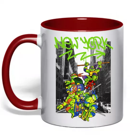 Чашка з кольоровою ручкою New York TMNT Червоний фото