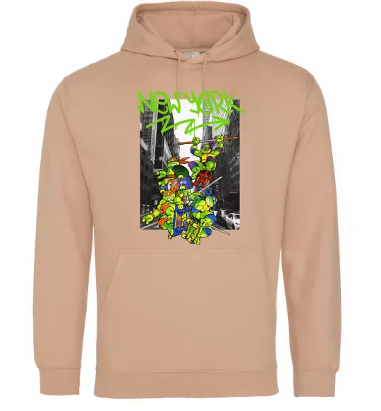 Чоловіча толстовка (худі) New York TMNT Пісочний фото