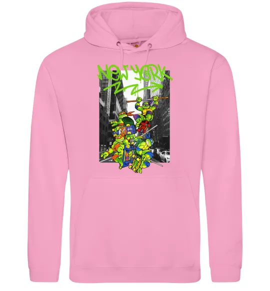 Женская толстовка (худи) New York TMNT Розовый фото