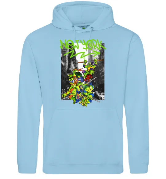 Женская толстовка (худи) New York TMNT Голубой фото