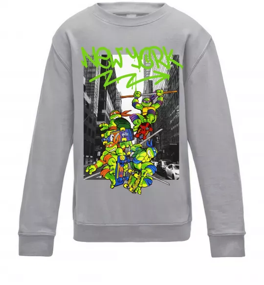 Дитячий світшот New York TMNT Сірий меланж фото