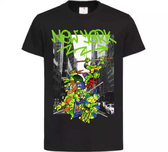 Дитяча футболка New York TMNT Чорний фото