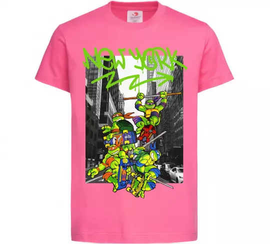 Дитяча футболка New York TMNT Яскраво-рожевий фото