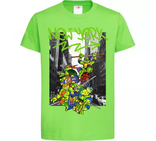 Дитяча футболка New York TMNT Лаймовий фото