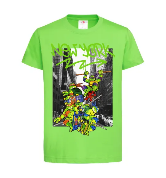 Дитяча футболка New York TMNT Лаймовий фото