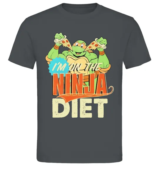 Чоловіча футболка I`m on the ninja diet Графіт фото