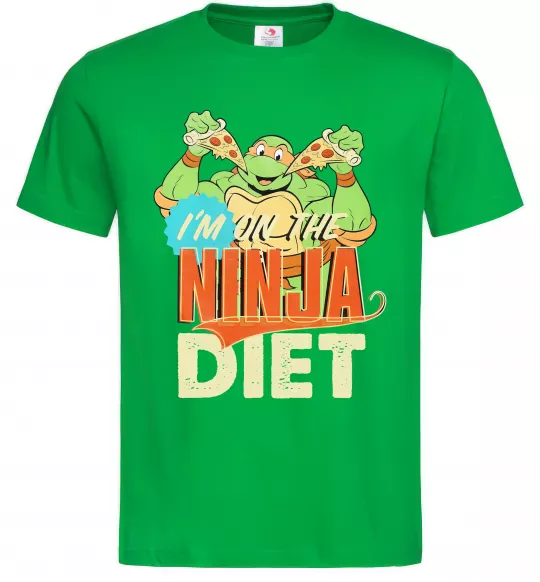 Чоловіча футболка I`m on the ninja diet Зелений фото