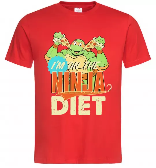 Чоловіча футболка I`m on the ninja diet Червоний фото