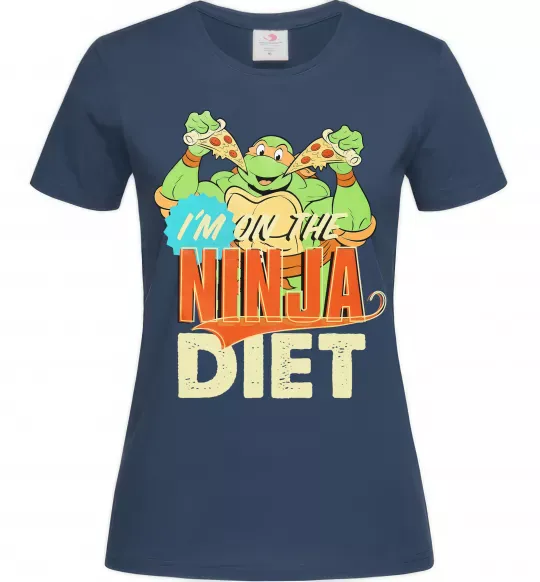 Жіноча футболка I`m on the ninja diet Темно-синій фото