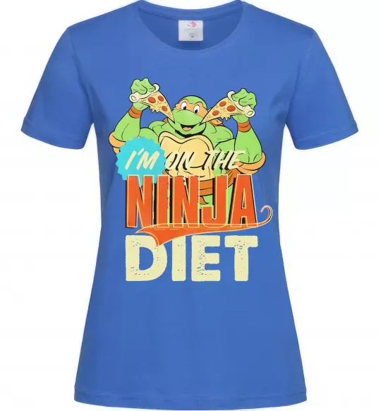Жіноча футболка I`m on the ninja diet Яскраво-синій фото