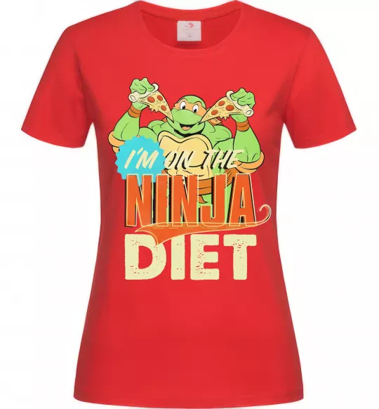 Жіноча футболка I`m on the ninja diet Червоний фото