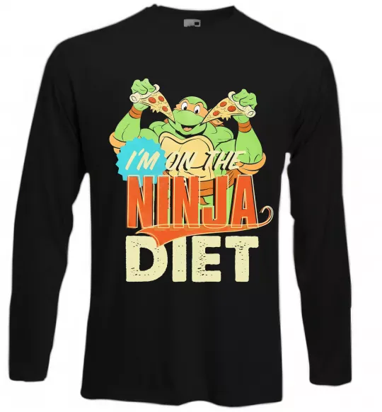 Лонгслів I`m on the ninja diet Чорний фото