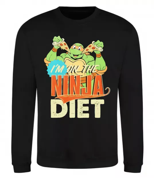 Світшот I`m on the ninja diet Чорний фото