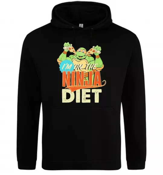 Жіноча толстовка (худі) I`m on the ninja diet Чорний фото