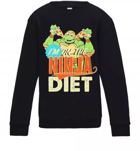 Дитячий світшот I`m on the ninja diet Чорний фото