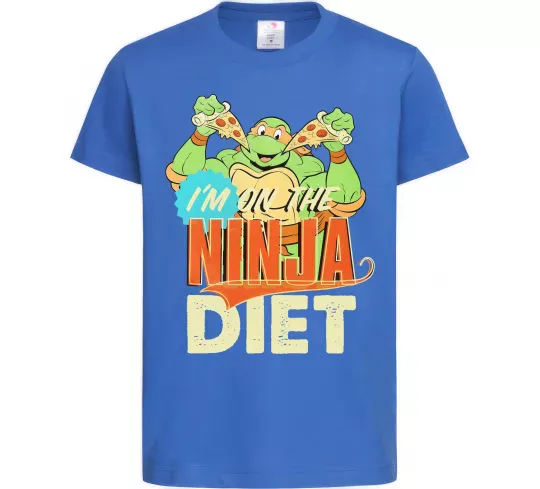 Дитяча футболка I`m on the ninja diet Яскраво-синій фото