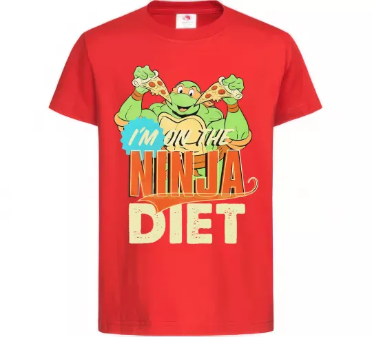 Дитяча футболка I`m on the ninja diet Червоний фото
