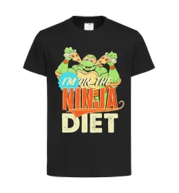 Дитяча футболка I`m on the ninja diet Чорний фото