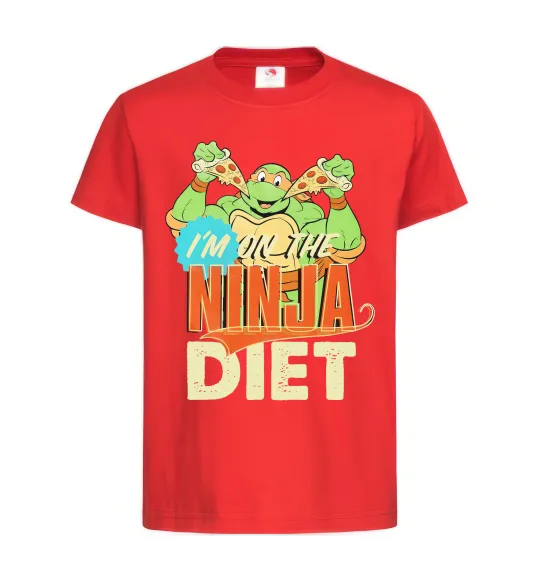 Дитяча футболка I`m on the ninja diet Червоний фото