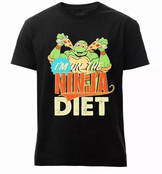 Чоловіча преміум футболка I`m on the ninja diet Чорний фото