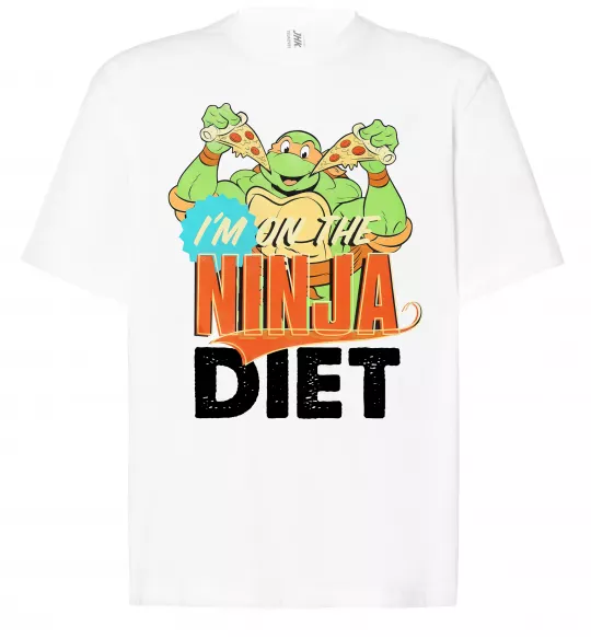 Футболка Оверсайз I`m on the ninja diet Білий фото