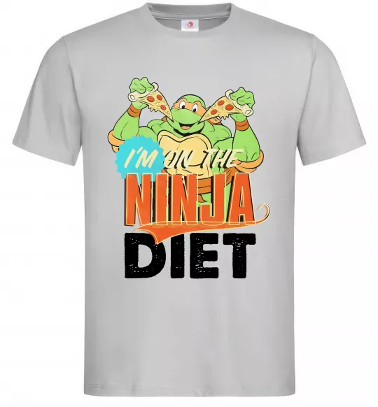 Чоловіча футболка I`m on the ninja diet Сірий фото