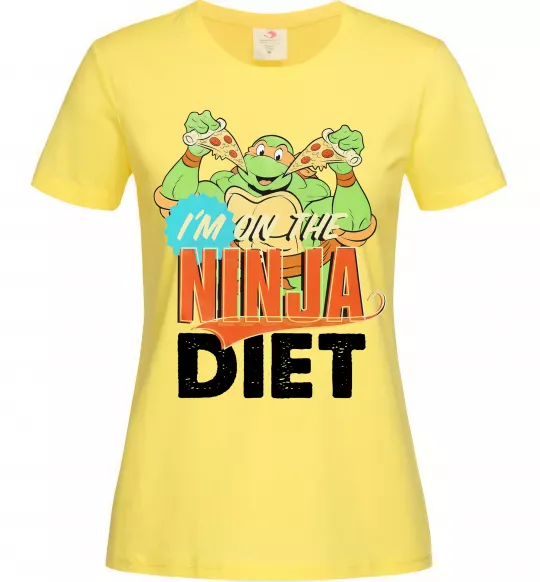 Жіноча футболка I`m on the ninja diet Лимонний фото