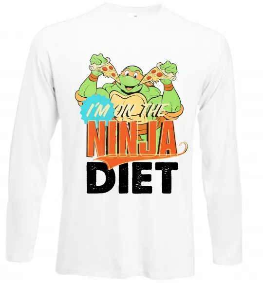 Лонгслів I`m on the ninja diet Білий фото