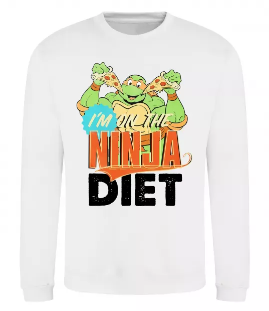 Світшот I`m on the ninja diet Білий фото