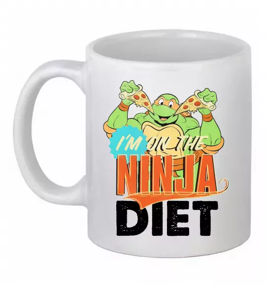 Чашка керамічна I`m on the ninja diet Білий фото