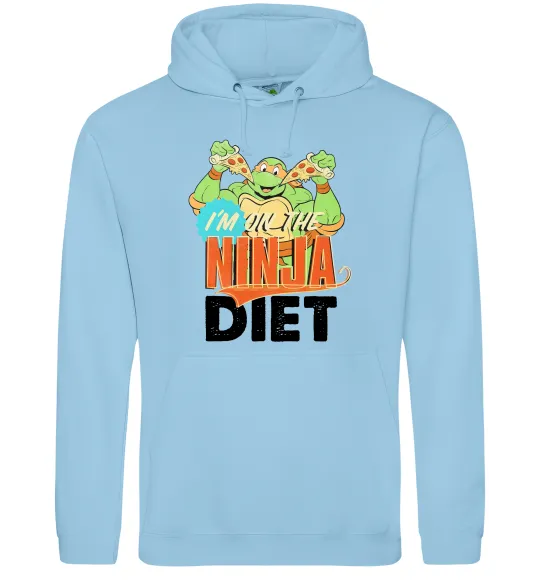 Чоловіча толстовка (худі) I`m on the ninja diet Блакитний фото